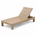 Aluminium-Gartenliege in Beige mit verstellbarer Rückenlehne, 200 × 70 × 35 cm